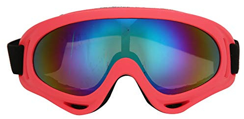 Lunettes de Ski, Lunettes de Ski Coupe-vent PC pour Enfants, Lunettes de Snowboard et de Moto, Légères, Vue Large, Lunettes de Cyclisme Unisexes pour Adultes et Enfants(Film couleur cadre rouge)