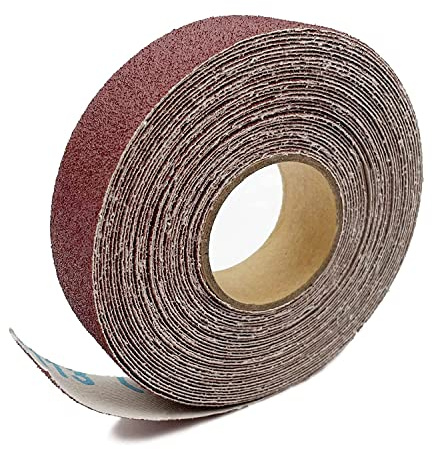 60 Grit Continuous Sandpaper Roll 2.54cm x 8m Emery Cloth Aluminium Oxide Abrasive Sandpaper Roll Drum Sander Sandpaper Rolls for Wood Furniture Finishing Metal Sanding Automotive Polishing