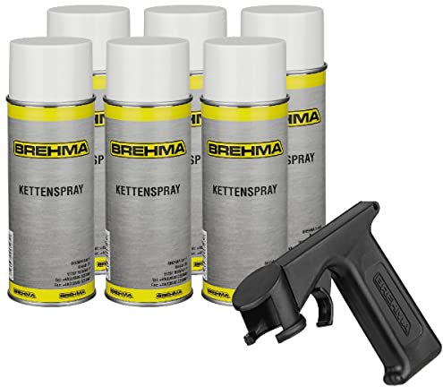 6x Kettenspray Kettenfett 400 ml für O-Ring-Ketten geeignet transparent mit Griff
