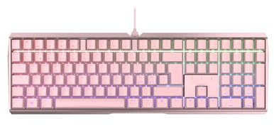 Cherry MX Board 3.0 S, Teclado Mecánico de Gaming con Cable, Distribución de Teclado Pan Nordic (QWERTY), Bastidor Robusto de Aluminio, Iluminación RGB, Switches MX Red, Fucsia
