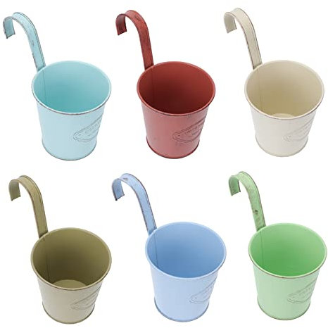 Healeved 6stücke Dekorative Blumeneimer Aus Eisen Vintage-blumeneimer Für Garten-dekor Retro-blumenbehälter Für Zuhause Blumenarrangementhalter Zufällige Farbe