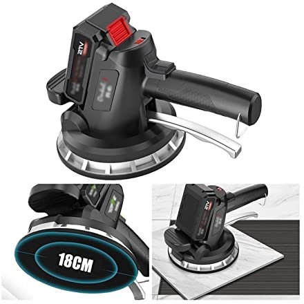 Piastrellista, Strumento di Installazione a Vibrazione - Martello per piastrellista in Gomma - capacità di carico della Ventosa 320 kg (Due batterie al Litio)