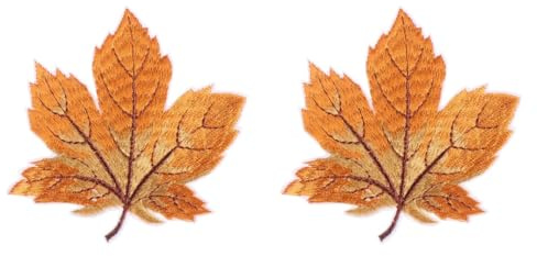 EXCEART Ahornblatt AufnäHer Zum AufbüGeln Herbstblatt Stickerei Patch FüR Kleidung Dekoration 8X4Cm Gelb