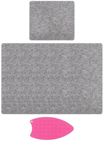 QUARKZMAN 2 Stück Wollpressmatte 24 x 17 / 10 x 10 Wollbügelunterlage Nähzubehör für Handwerk Quilter Quilten