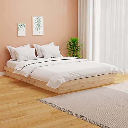 ARKEM Massivholzbett 150x200 cm Palettenbett Bettgestell Massivholz-Bettgestell Bett Kopfteil Holz Betten