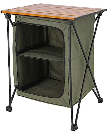 Campingskåp, campingbord, campingbord med förvaringsskåp, enkelt monterat campingbord, hopfällbart campingförvaringsskåp, utomhusköksskåp för camping picknick