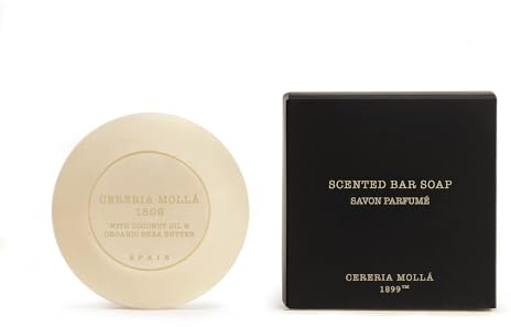 CERERÍA MOLLA 1899 | Pastilla Jabón Perfumado Basil & Mandarin | Elaborado con Aceite de Coco y Manteca de Karité | Piel Hidratada | Ingrediente Naturales
