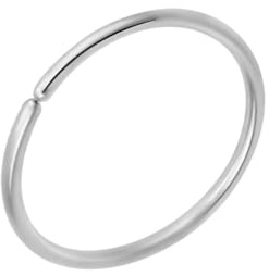 Body CAC Stahl Extra dünner Nasenring, chirurgisch geglüht, nahtlos, geteilter Ring, 0,6mm, hypoallergener Lippenhelix-Knorpel-Piercingschmuck für Frauen