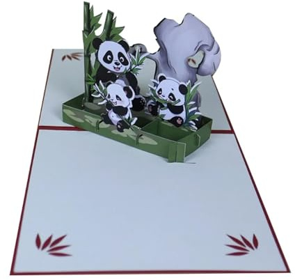 3D panda popup-kort panda popup gratulationskort till grattis, födelsedag