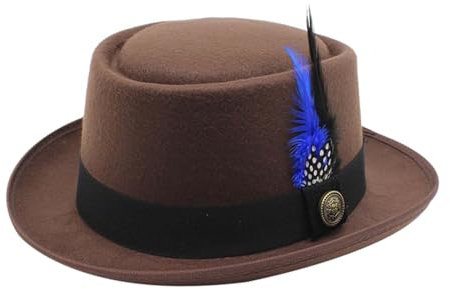 Celucke Bierhut Herren Fedora Hut Filzhut Mit Feder Trachtenhut Oktoberfest KostüMpartys Trilby Hut Festival Hut Trachtenhut Herrenhut Partyhut Erwachsene Mottoparty Karneval