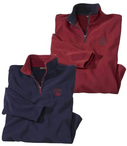 ATLAS FOR MEN - 2er-Pack Microfleece-Pullover - Fleecepullover Herren - Fleece Herren - Fleece Pullover Herren - In großen Größen erhältlich