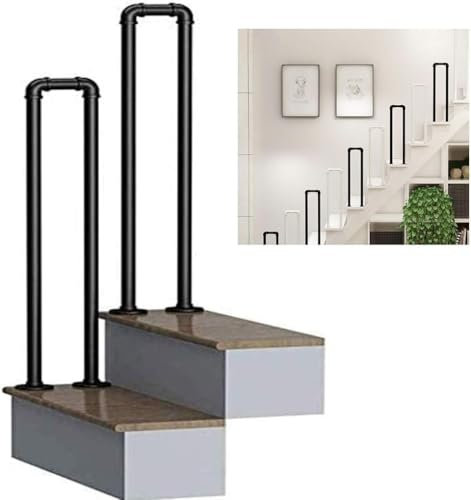 Pasamanos Interior Y Exterior Cuerda Pasamanos De Escalera De Metal En Forma De U Tamaño Opcional 40 Cm-100 Cm Seguridad para Niños Mayores para Jardín Y Exteriores Pasamanos De Escalera Tra