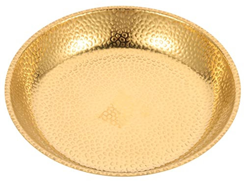 Cabilock Plato Vintage De Acero Inoxidable Bandeja Metálica Redonda Para Carne y Comida Occidental Para Camping Picnic y Cocina