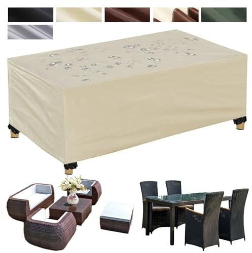 Abdeckung für Gartenmöbel, wasserdicht, für Gartenmöbel, Stuhl, Tisch, Sofa, staubdicht, Beige, 90 x 90 x 40 cm