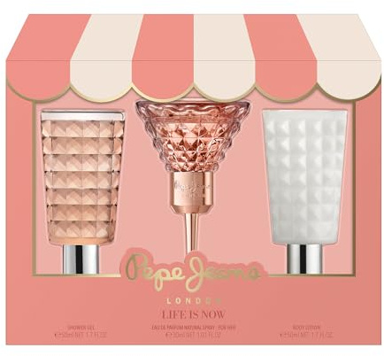 Pepe Jeans Life Is Now For Her Parfüm Damen 3 Teiliges Set Eau de Parfum für Damen 30ml, Body Lotion 50ml und Duschgel 50ml Set Floral und Orientalisch Parfüm Frauen