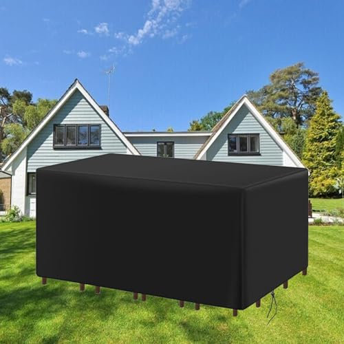 AUWUUA Gartenmöbel Abdeckung Wasserdicht 220x215x60cm/LxWxH Schutzhülle, Anti-UV Schwerlast 420D Oxford Abdeckplane für Outdoor Gartentische Stühle Sofas Terrassenmöbel Loungemöbel, Rechteckig