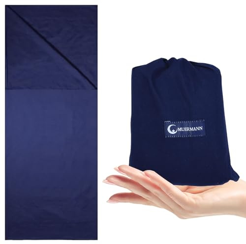 MCTNCT Reiseschlafsack, Hüttenschlafsack Ultraleicht – Reiseschlafsack Inlett 115x210cm aus Mikrofaser | Schlafsack Inlay für Hostel, Berghütte, Backpacking & Reisen