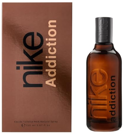 NIKE - Addiction Man 150 ml, Colonia Hombre, Perfume Formato Líquido, Eau de Toilette Natural y Masculina, Aroma Amaderado Balsámico, Fragancia Fresca y de Larga Duración