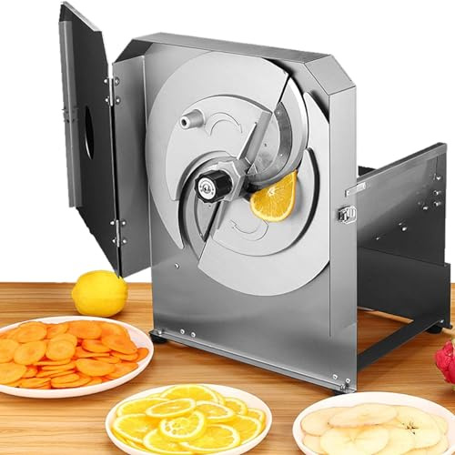 KHYTEBV Cortadora de Frutas y Verduras de Alta Resistencia, cortadora de Verduras Comercial, cortadora Manual eléctrica Ajustable de 0 a 13 mm de Grosor para Cebolla, repollo y Tomate.