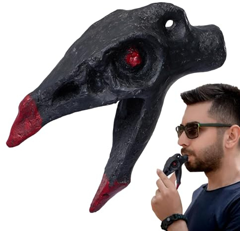 Fischietto – Giocattolo sonoro spaventoso, articolo scherzoso, ciondolo etnico per strumenti a con suono scioccante, per accessori di scena e borse per la scuola