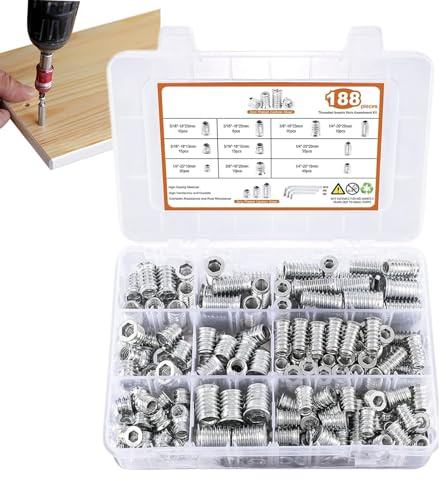 Set Di Dadi Esagonali,Kit Dadi Esagonali per Uso Industriale - Set Di Bulloni, Accessori Ferramenta Per Mobili In Legno Di Pino E Compensato