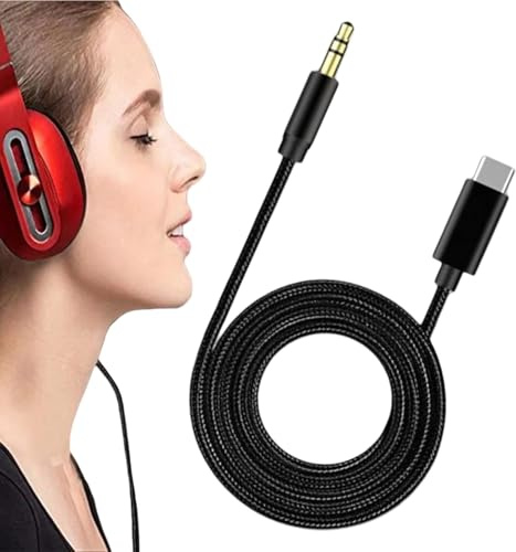 Uhngw Cavo Audio 3.5mm | Cavo Stereo USB C A 3.5 Mm,Filo Stereo Schermato 1M per Cuffie PC Auto Telefono Auricolari