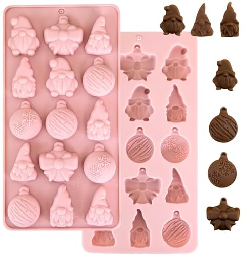 Weihnachten Wichtel Kugel Schleife Silikon Schokoladenform, 1 Stück | Wichtel, Kugel und Schleife für Schokolade, Bonbons, Gelee und Weihnachtsgebäck