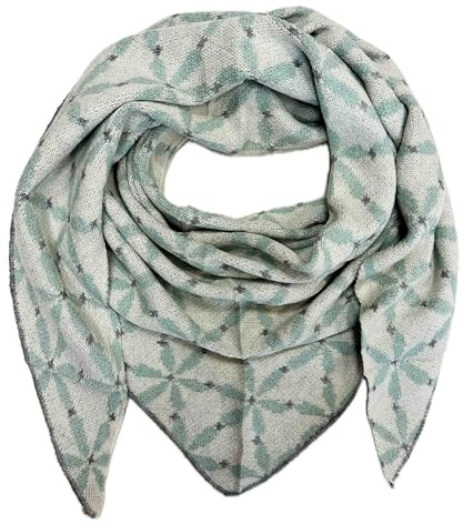 Jeamis XXL Dreieck Strickschal Blumen Muster Warmer Winter Schal Fashion Tuch Herbst Frühling Dreieckschal Schlauchschal Stola Wolle Tuch