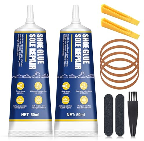 Colle pour Chaussure, Colle Chaussure, Colle Semelle Chaussure, Adhérence Ultra-Forte, Convient Chaussures Course, Chaussures Cuir, Talons Hauts, etc, Extrêmement Flexible, 100ml
