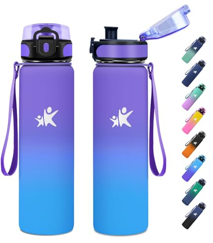 JAPORIA Borraccia Termica 1L, senza BPA, Borracce Termiche, Facile Pulizia, Borraccia per Adulto, Campeggio, Scuola, Ufficio, Sport