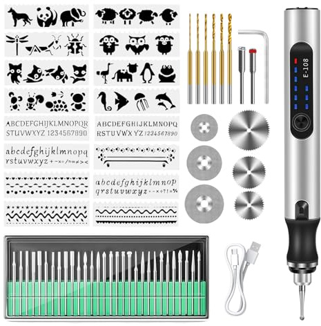 Electric Engraving Tool Kit Mini USB Cordless Rechargeable Engraving Pen | 5000-18000rpm adjustable speed, auto overload power cut, carves multi-materials, compact beginner-friendly craft gadget