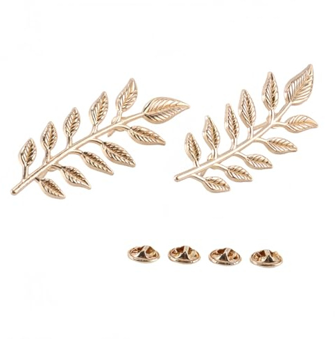 Riven 1 Paar Modische Brosche Mit Blattmotiv Schmuck Für Männer Und Frauen (Gold)