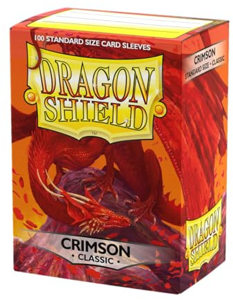 Dragon Shield | Standard Size Card Classic Sleeves | 100 CT - Smooth & Tough Premium TCG Sleeves - Compatible with Pokemon, Flesh & Blood, One Piece & Magic the Gathering | Crimson