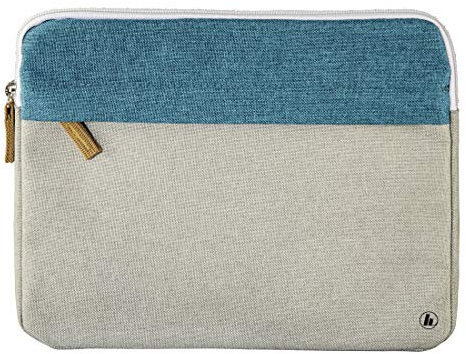 Hama Laptoptasche Florenz gepolstert (Notebook Hülle zum Schutz vor Kratzern und Staub, Notebook Tasche für Damen und Herren, Laptophülle mit Platz für Zubehör, 25,6 cm, 10,1 Zoll) Petrol, grau