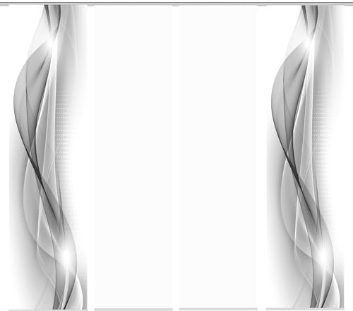HOME WOHNIDEEN 4er-Set Schiebegardinen NEBLANA, blickdichter Dekostoff, 245 x 60 cm (h x b), Farbe:, Farbe:grau