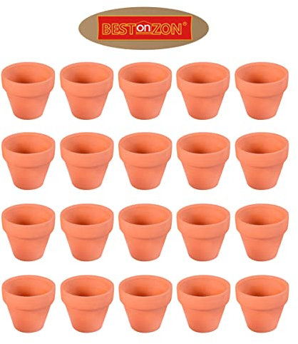 Terrakotta-Tont? Packung mit 20 St¨¹ - Mini Craft Kindergarten Pflanze Topf Wasser Durchl?ssig Sukkulenten Kaktus Keramik Pflanzer DIY Home Office Desktop Fensterbank Ornament