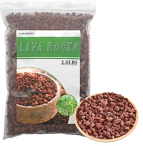 CARURBODY Rocas de Lava roja para Plantas, Roca volcánica 100% Pura, sin tintes ni Productos químicos, el Mejor aderezo de Piedras de Lava para Cactus suculentas y bonsái