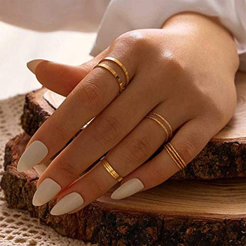 TseenYi Boho Knöchelringe Gold Midi Fingerringe Set Stapeln Retro Gelenkringe Vintage Midi Ringe für Frauen und Mädchen