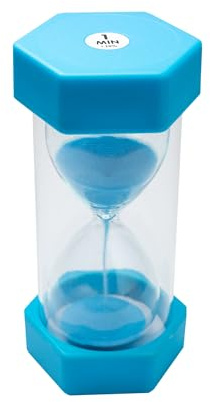 TeacherFav Sanduhr für Kinder, 1 Minute, blau, 12,7 cm, Stundenglasuhr, mit Acryl überzogen, für Klassenzimmer, Zuhause und Kinderzimmer (mittlere Einzelpackung)