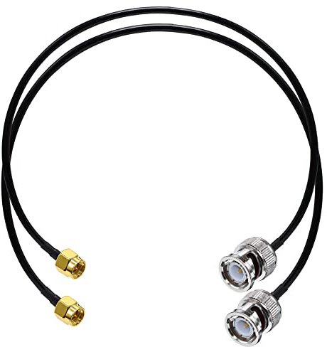 TUOLNK Cavo jumper da BNC a SMA Cavo di prolunga da spina maschio BNC a SMA maschio RG58 Cavo adattatore coassiale RF da 20 pollici (50 cm) da SMA a BNC per dispositivi LAN wireless Confezione da 2