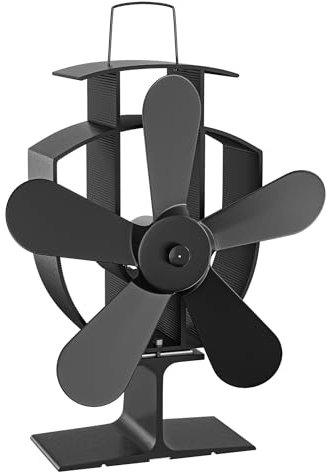 Wiltec Kaminofenventilator mit 5 Blätterm 50 bis 300°C, Ofenventilator ohne Strom, Kaminventilator für eine effiziente und umweltfreundliche Wärmeverteilung