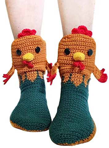 Lustige Socken Gestrickte Socken Drachen Krokodil Tier Socken dick Gestrickt Warme Bodensocken Skurrile Alligator Strickmanschette Winter warme Socken Kuschelsocken