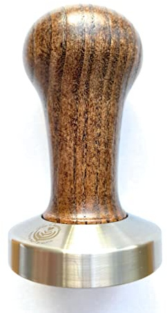 VIA CREMA Pressino Caffè Professionale 57mm Coffee Tamper [Manico Legno] Macchine Caffè Espresso Made in Italy by Motta (57 mm, Brown)