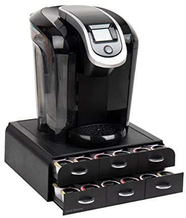 Mind Reader Anchor Collection Coffee Capsule Drawer, 2 Tier, 6 Drawer, 72 Capsules, Countertop Organiser, Black