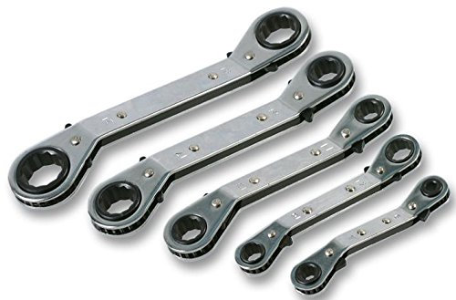Spanner Set, Offset Ratchet MM 5PC, Spanners & Wrenches Set, Qty X 1 | D00227