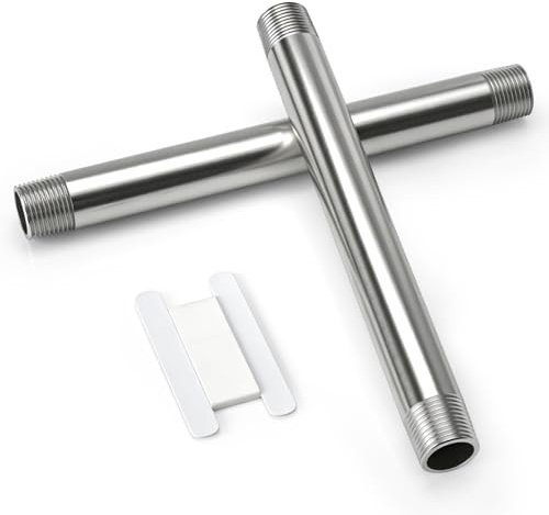 Bwintech 2 Piezas 250MM 3/4 Macho × 3/4 Macho BSP Rosca Acero Inoxidable 304 Racores de fundición con boquilla de prolongación