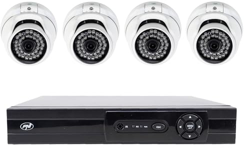 AHD Videoüberwachungspaket PNI House AHD880, 8 Kanäle, 5MP - DVR/NVR und 4 Außenkameras AHD25, 5MP, Dome, IP66