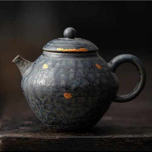 Teeservice Für Erwachsene Haushalt Tee Wasserkocher Mit Filter Cafés Liefert Ornamente Luxus Bronze Glasierte Teekanne Japanische Alte Rock Schlamm Kunst Topf 160 Ml Teekanne Teeservice Teekannen(B)
