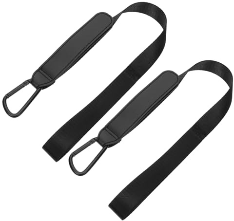 GARVALON 2pcs Black Heavy Duty Adjustable Baby Stroller Safety Straps Made of Polyester and Leather for Secure Pushchair Harness Replacement