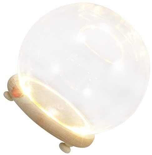 GLSTOY Luminous Glass Dome with Preserved Flower Display 10cm Glass Cover Tabletop Ornament for Home and Car Interior Adornment